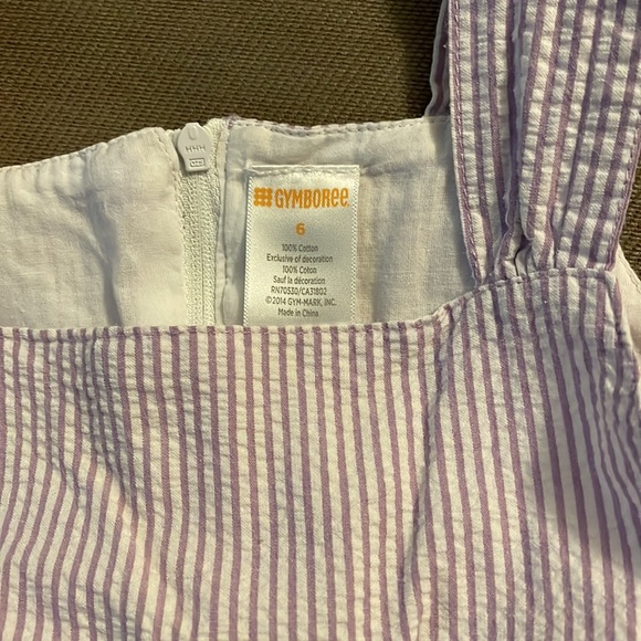 Adorable sear sucker purple + white striped girls dress. Girls size 6. Like new! - Picture 2 of 5